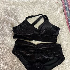 Black Glitter Pole Wear Set